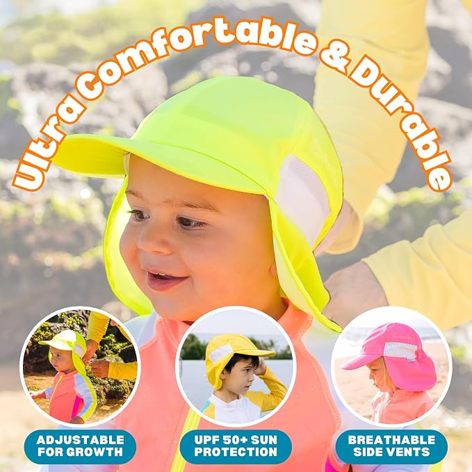 SwimZip Sun Hat with Neck Flap | UPF 50+ Protection - Image 4
