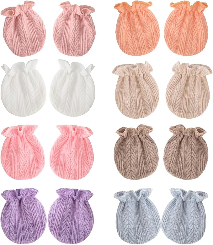 BQUBO Newborn Infant Toddler Mittens No Scratch Cotton Elastic Wrist Gloves by DRESHOW