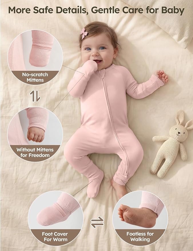 Yoofoss Viscose From Bamboo Baby Pajamas Footless & Footed baby Sleepers - Image 5