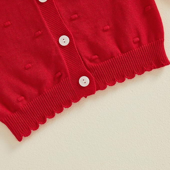 Baby Girl Cardigan Long Sleeve Button Up Sweater Toddler Girl Fall Outfits - Image 6