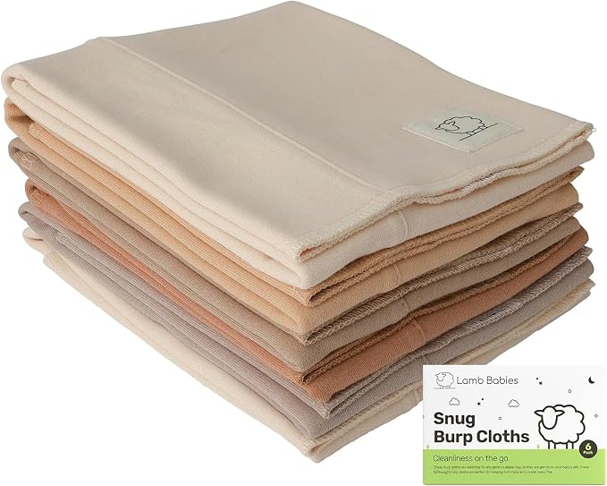 Snug Baby Cotton Burp Cloths, Lightweight Soft Color Feeding Essentials by LambBabies