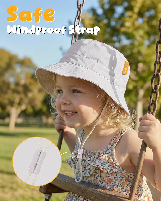 Baby Sun Hat for Toddler Kids Bamboo Rayon Bucket Hat Summer Beach Sun - Image 5