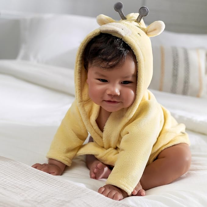 Gerber Baby Boys & Girls Plushy Soft Hooded Animal Character Bathrobe - Image 3
