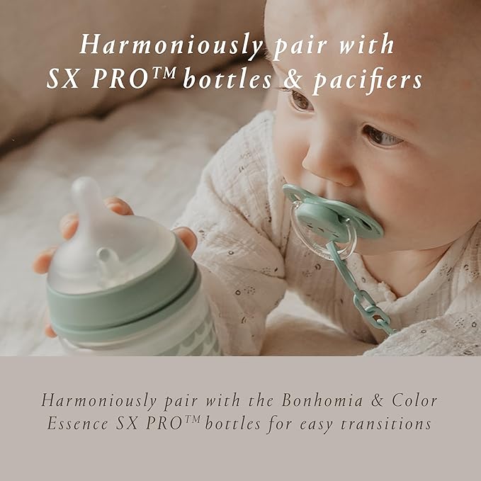 Suavinex Bonhomia SX PRO Physiological Pacifier, Supports Breastfeeding Babies, Pacifiers for 18 Months and Up, Baby Pacifier, Baby Accessories, (Beige)