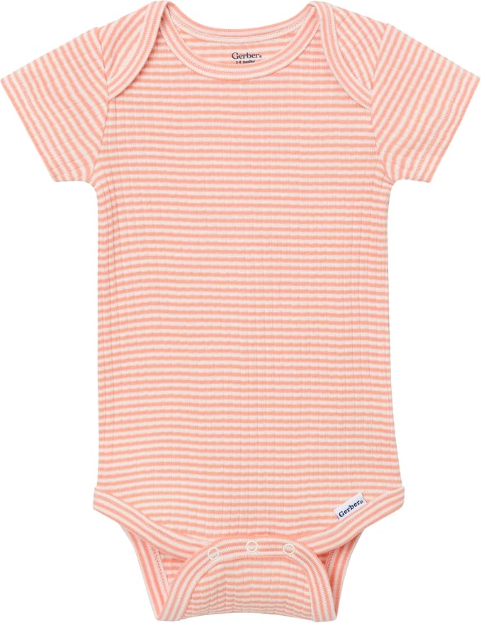 Gerber Baby Girls 4-Pack Short Sleeve Onesies Bodysuits - Image 3