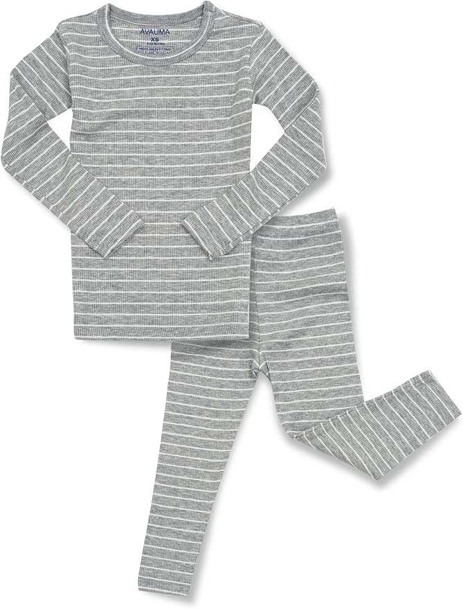 AVAUMA Stripe Pattern Baby Boys Girls Pajama Set Kids Toddler Snug fit Ribbed by AVAUMA
