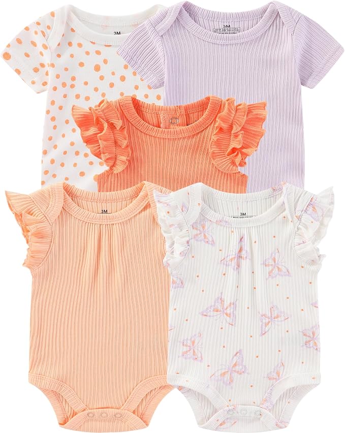 Baby Bodysuit and Pant Set Cotton Ribbed Mix Infant Girl Clothes | Unisex - Image 2