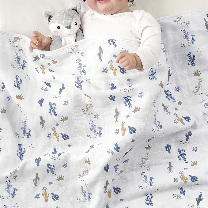 CREVENT 40''X40'' 100% Organic Cotton Muslin Baby Blanket - Image 3