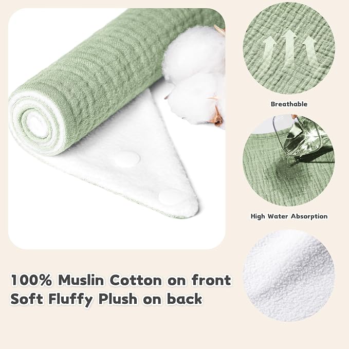 Susurration Muslin Baby Drool Bibs 6Pack Soft Triangular Adjustable Baby - Image 6