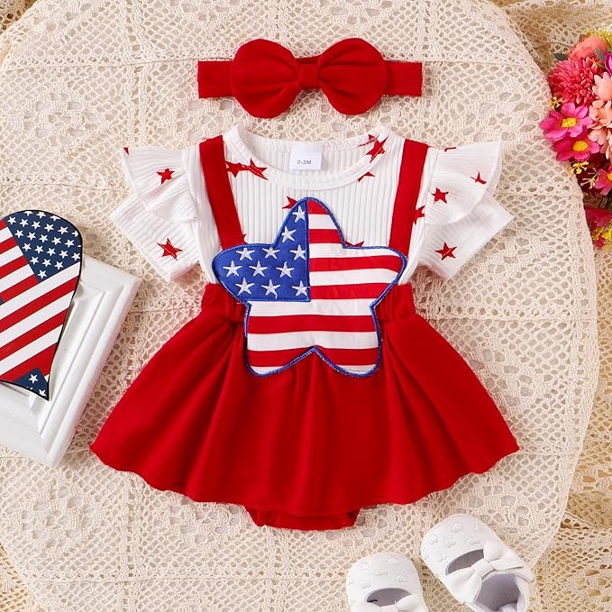 Giraropa Newborn Baby Girl Clothes Smocked Bubble Romper Dress + Socks + - Image 2