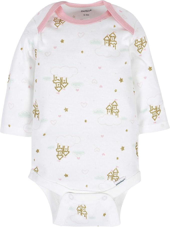 Gerber Baby Girls' 6-pack Long-sleeve Onesies Bodysuits - Image 4