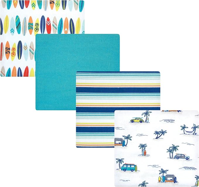 Hudson Baby Unisex Baby Cotton Flannel Receiving Blankets, Surfer Dude by HudsonBaby