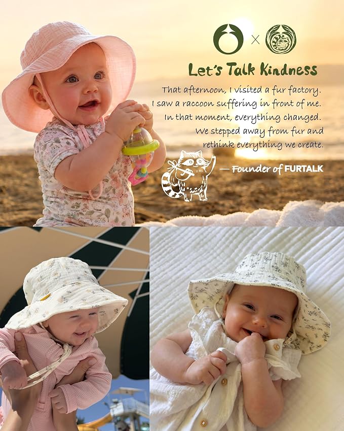 FURTALK Baby Sun Hat Muslin Cotton Toddler Bucket Hat - Image 5