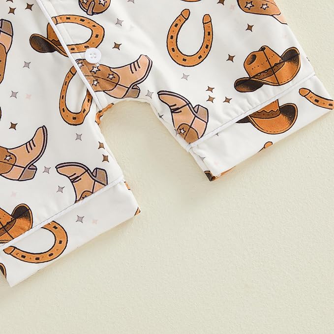 Kuriozud Baby Girl Boy Romper Pajamas Onesie Short Sleeve Button Down Pjs - Image 8