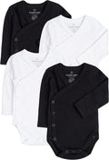 Baby Side Snap Kimono Bodysuit Set, Mitten Cuffs, 100% Cotton, Boy Girl by Goobie+Baby