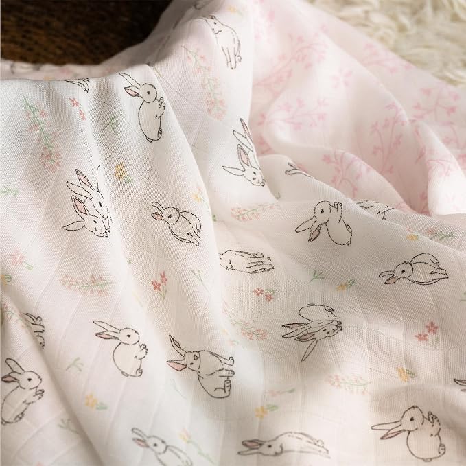 GLLQUEN BABY Receiving Blankets Girl Muslin Swaddle Blankets - Image 5
