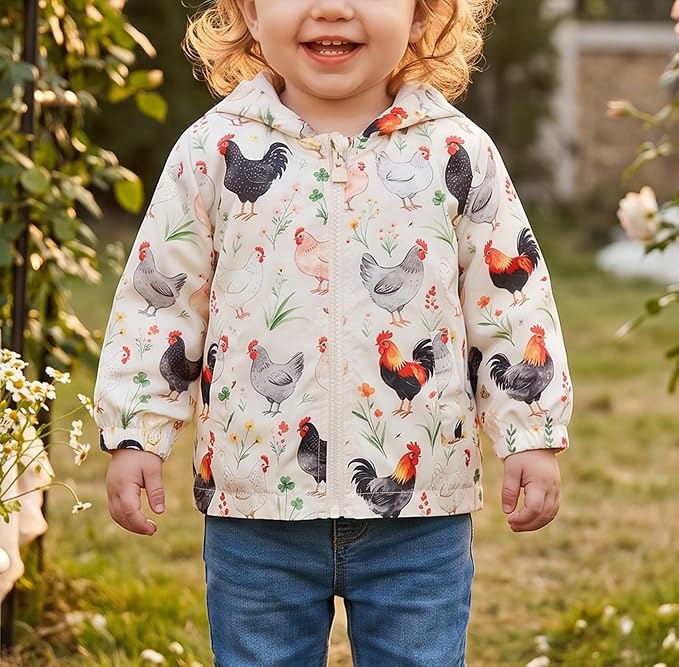 Toddler Baby Girl Windbreaker Jacket Zip Up Hoodie Long Sleeve Sweatshirt - Image 2