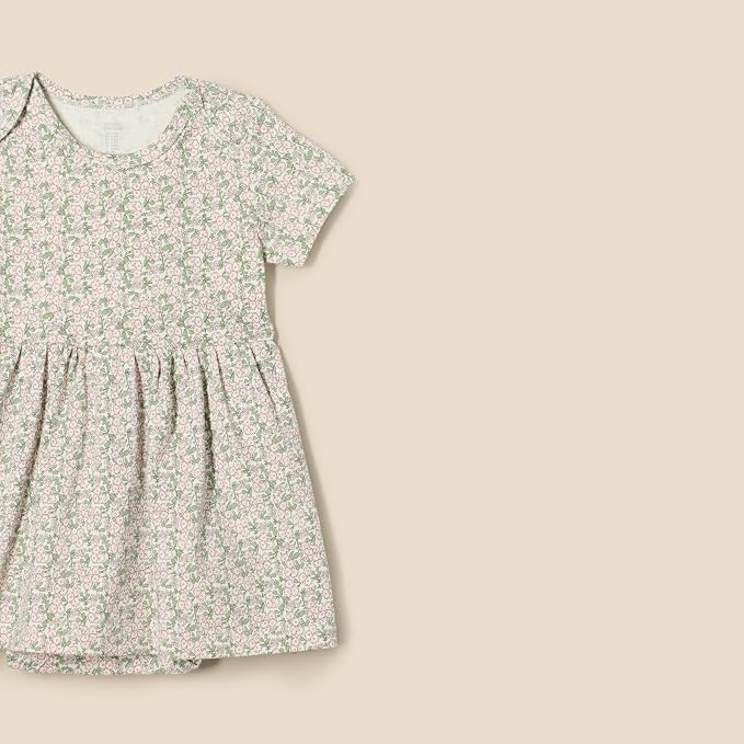 Amazon Essentials Baby Girls' Short Sleeve Bodysuit Dress, Everyday Dresses - Image 2