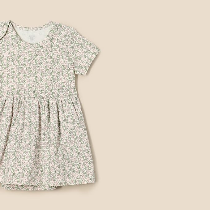 Amazon Essentials Baby Girls' Short Sleeve Bodysuit Dress, Everyday Dresses - Image 2