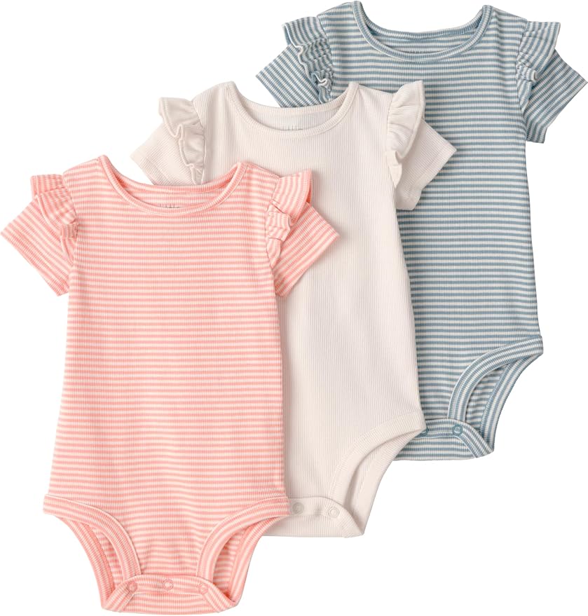 little planet by carter's Unisex Baby 3-pack Short Sleeve Bodysuits Made by LittlePlanet
