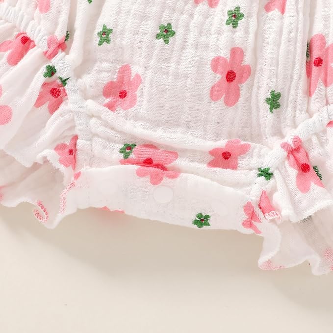 YOUNGER TREE Toddler Baby Girl Ruffled Sleeveless Romper Casual Summer Jumpsuit - Image 5