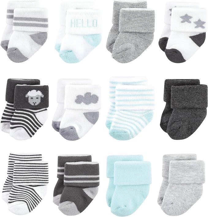 Hudson Baby Basics Unisex Baby Cozy Terry Baby Sock 12-Pack by HudsonBaby