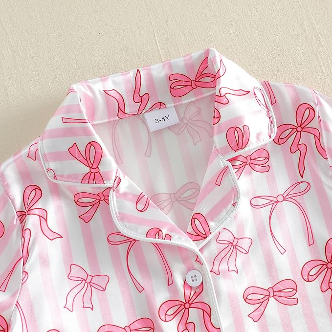 Kuriozud Toddler Baby Girl Pajamas Set Summer Floral Short Sleeve Button Down - Image 7
