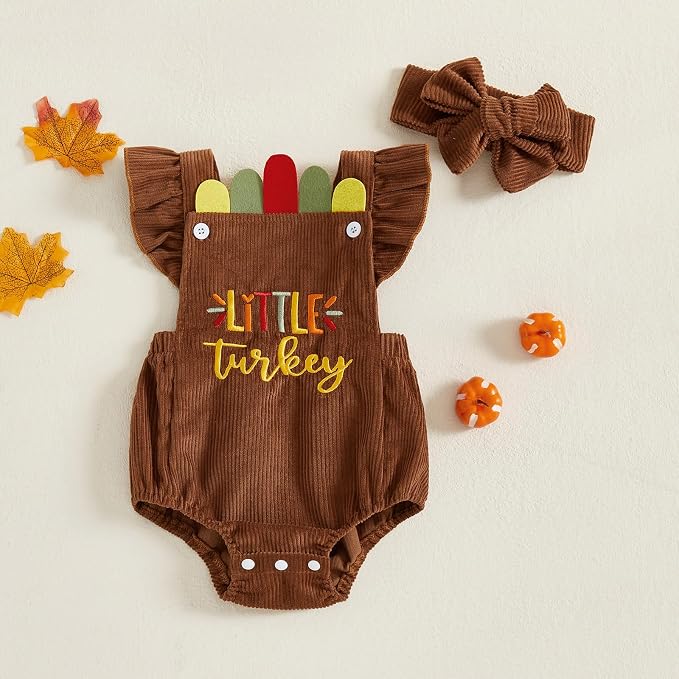 YINGISFITM My First Halloween Baby Girl Outfit Newborn Pumpkin Bubble Romper - Image 3
