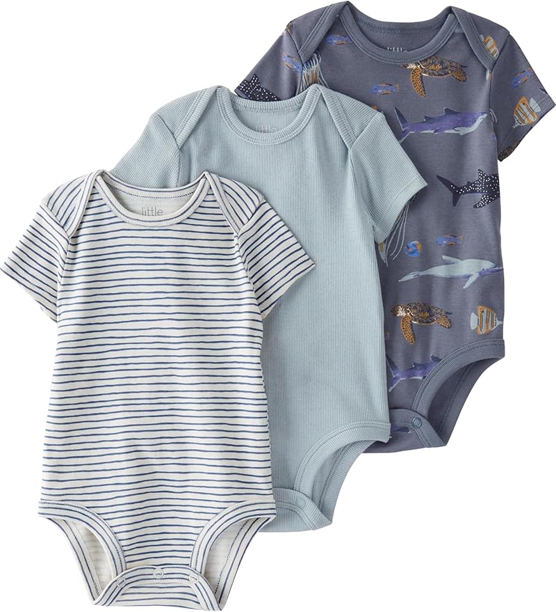 little planet by carter's Unisex Baby 3-pack Short Sleeve Bodysuits Made by LittlePlanet