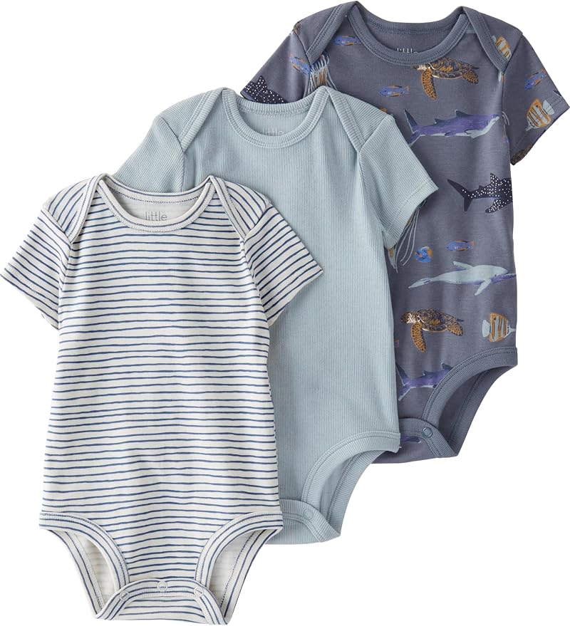 little planet by carter's Unisex Baby 3-pack Short Sleeve Bodysuits Made by LittlePlanet