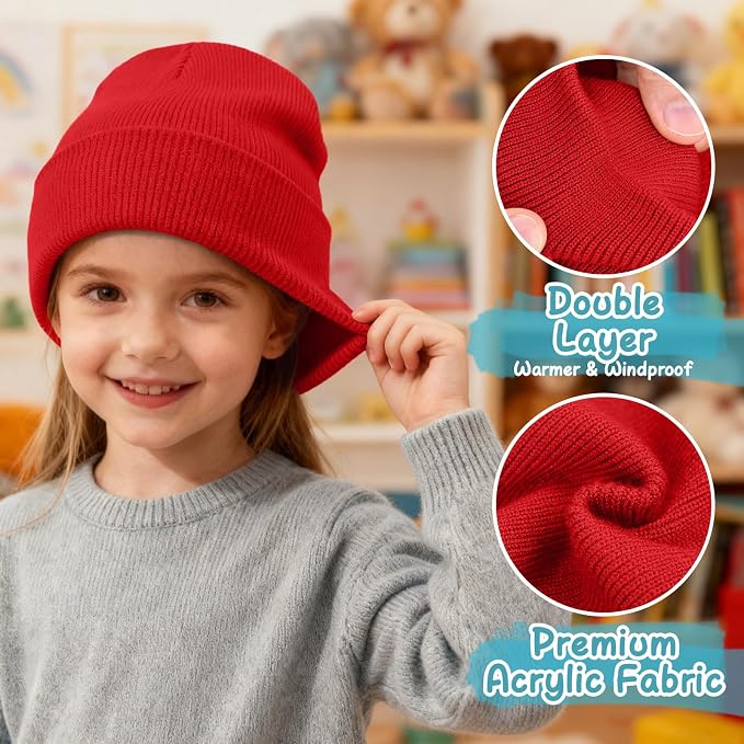 ZOORON Toddler Beanie Baby Kids Beanies Warm Winter Hat Knit Skull Cap - Image 3