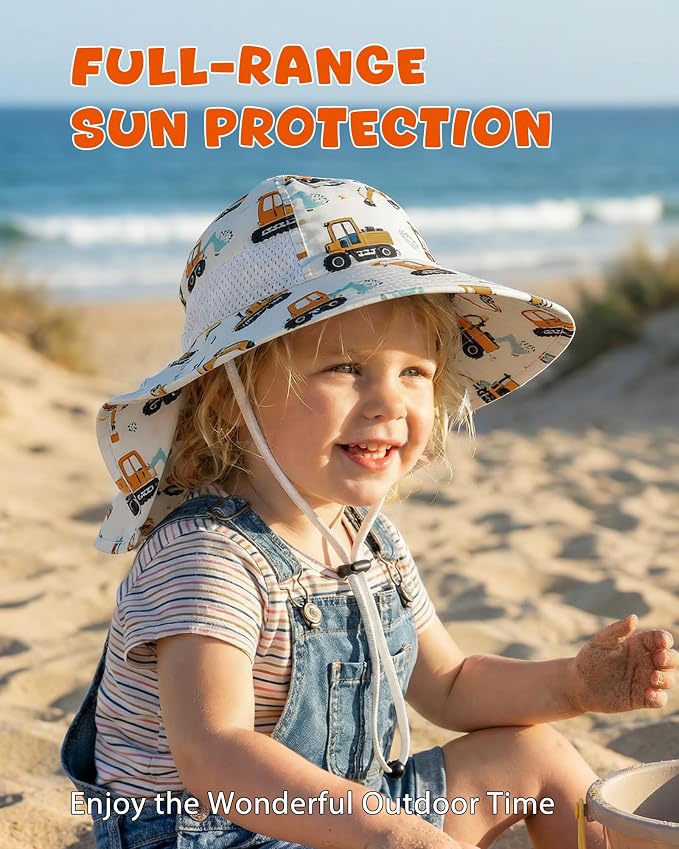 Toddler Baby Sun Hat Kids Summer Beach Essentials Adjustable Beach Hats - Image 4
