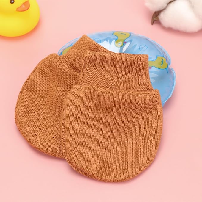 BQUBO Newborn Infant Toddler Mittens No Scratch Cotton Elastic Wrist Gloves - Image 7