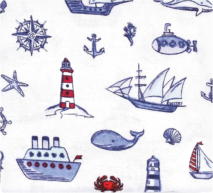 Hudson Baby Unisex Baby Cotton Flannel Receiving Blankets, Lighthouse, One Size - Image 3