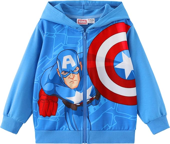 Marvel Zipper Hoodie Spiderman Hood Sweatshirt Hulk Cardigan Boy Girl 2-12Y | by Marvel