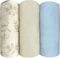 3 Pack Ultra Soft Muslin Swaddle Blankets 38"x40" 100% Cotton Newborn Receiving by Andreannie