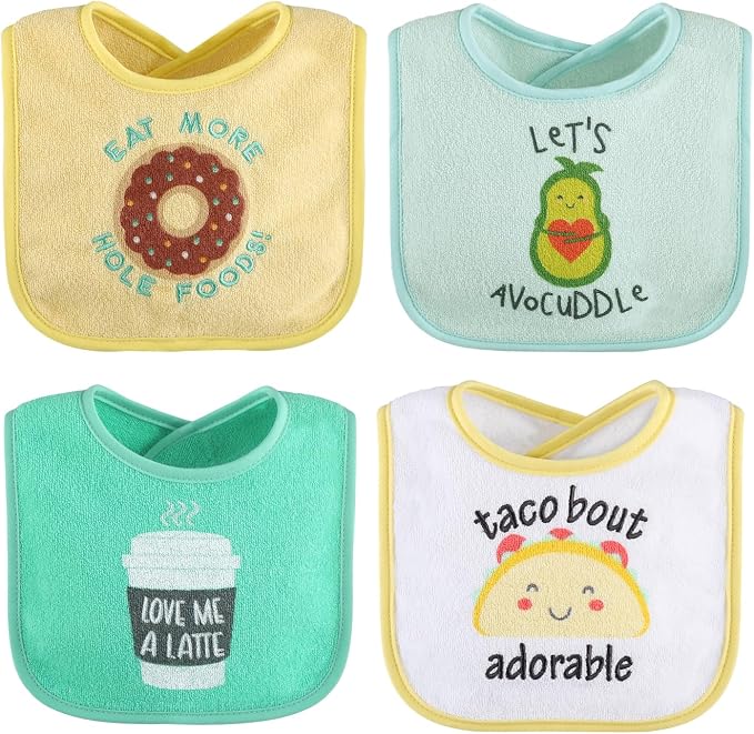 The Peanutshell Baby Boy or Girl Terry Bibs Set of 8-100% Cotton, Absorbent - Image 5