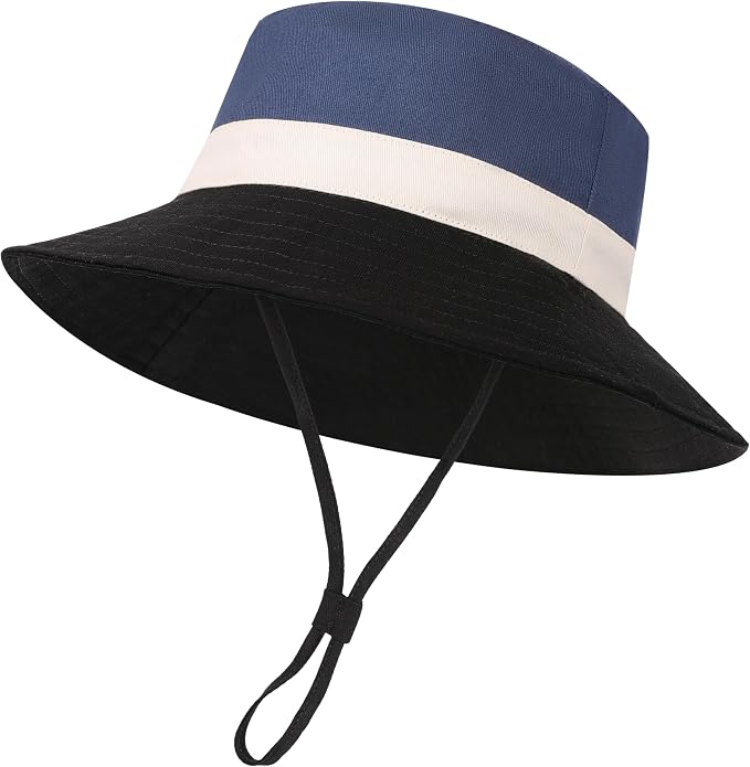 Baby Boy Sun Hat Toddler Bucket Beach Hat Girl UPF 50+ Cotton Linen | Beach by YMYDYFC