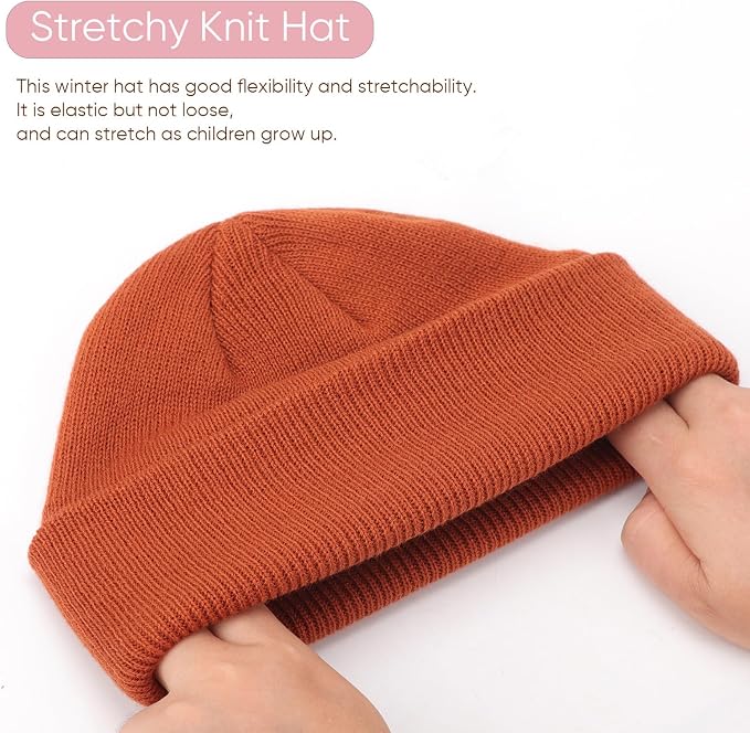 DRESHOW BQUBO 3 Pack Baby Beanies Toddler Kids Winter Hats Soft Knit Hat - Image 6