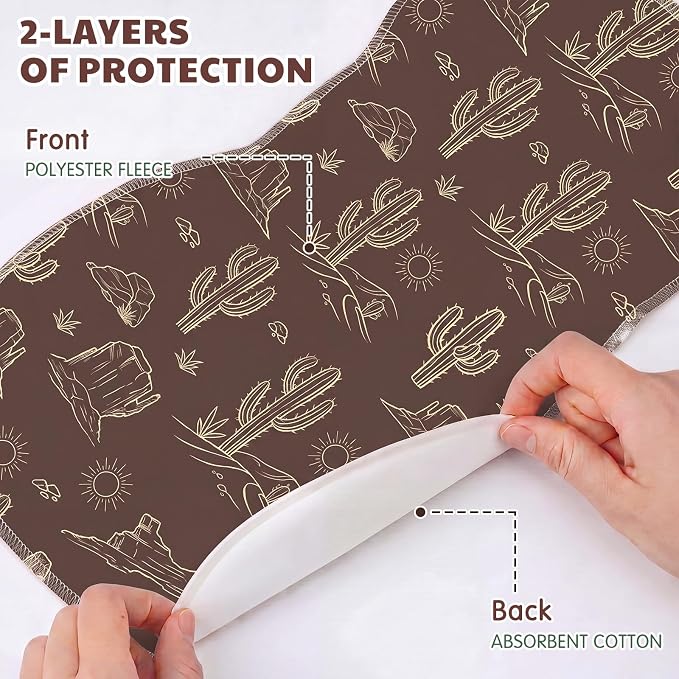 SmoothNovelty 5 Pack Green Western Baby Burp Cloths Soft Absorbent Burping Rags - Image 4