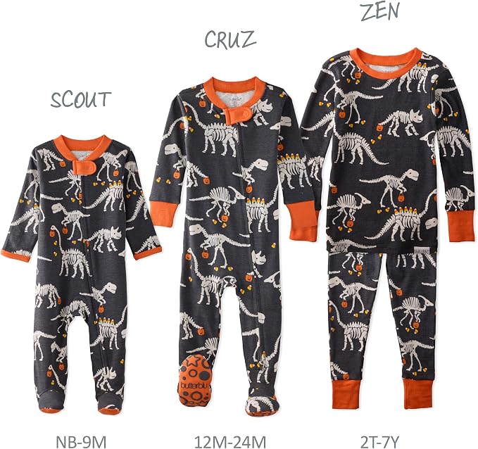 Butterblu Scout Sleep & Play 100% Organic Cotton Footed Zip Front PJs | GOTS - Image 5