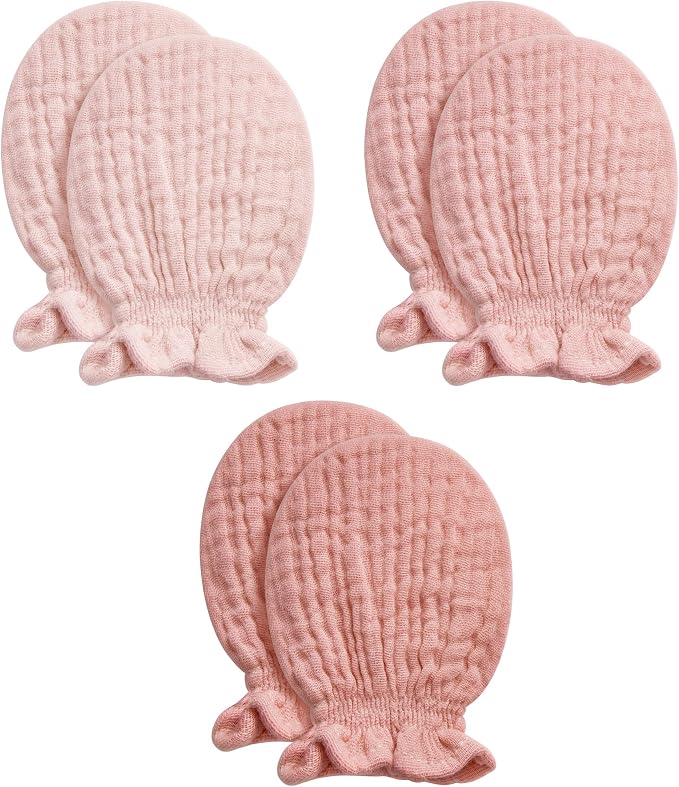Pro Goleem Muslin Baby Mittens for Newborn, 100% Cotton No Scratch Soft by ProGoleem