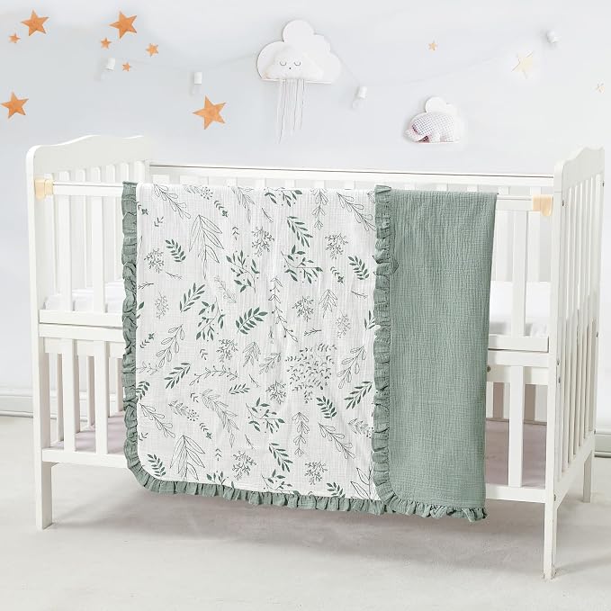 CREVENT 40''X40'' 100% Organic Cotton Muslin Baby Blanket - Image 2