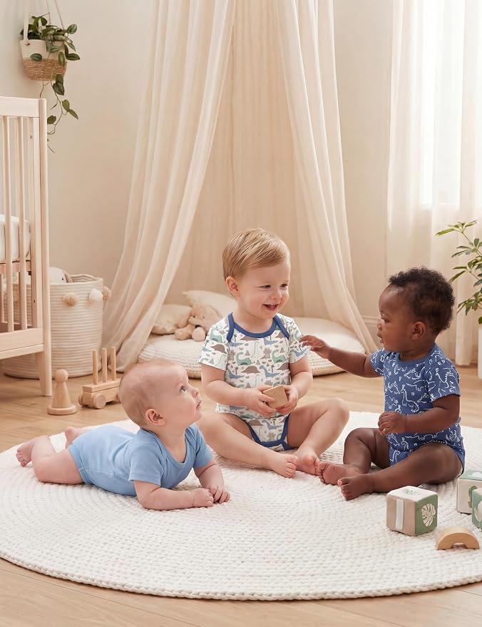 Yoofoss Baby Bodysuits 100% Organic Cotton Baby Short Sleeve Baby Boys Girls - Image 6