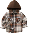YOUNGER STAR Toddler Kids Boys Girls Flannel Hooded Plaid Shirt Button Baby Red by YOUNGER+STAR