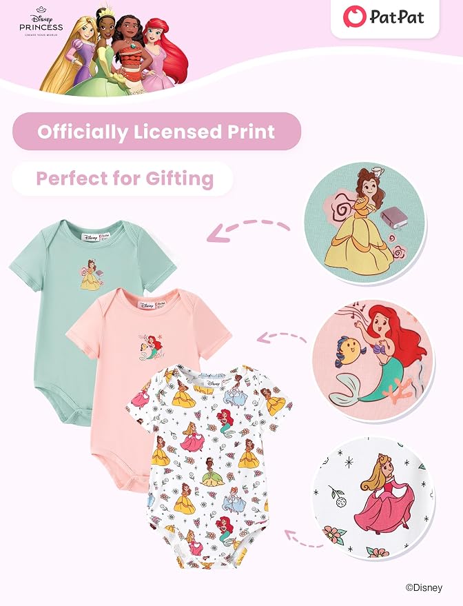 Disney Baby Viscose Made from Bamboo 3-Pack Bodysuits Set Newborn to Infant - Image 6