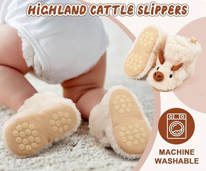 Highland Cow Baby Booties | Newborn Shoes, Infant Slippers, Unisex Styling - Image 6