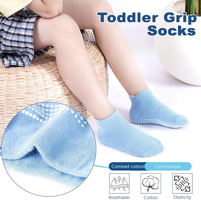 Tphon Non Slip Toddler Socks 12 Pairs Kids Grip Sock - Image 4