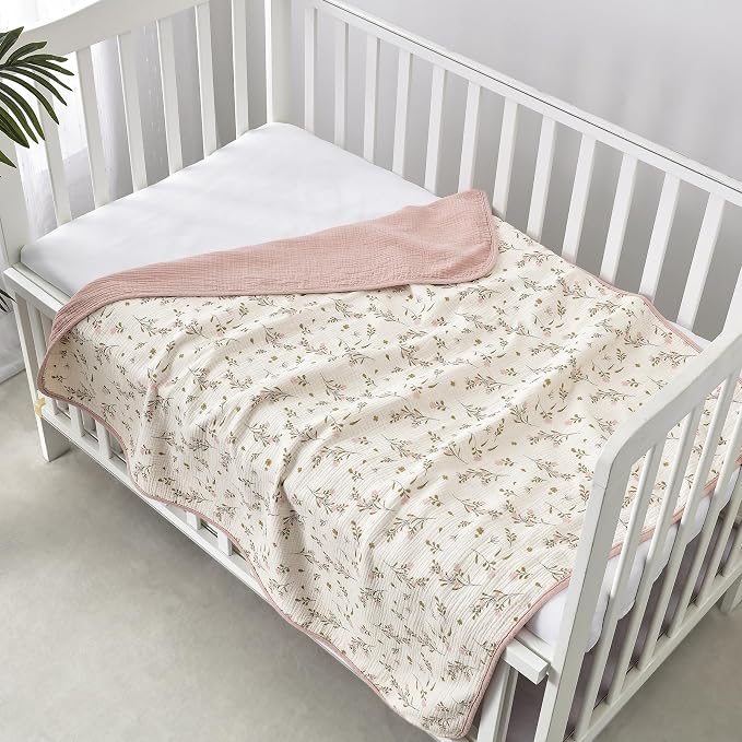 CREVENT 40''X40'' 100% Organic Cotton Muslin Baby Blanket - Image 4