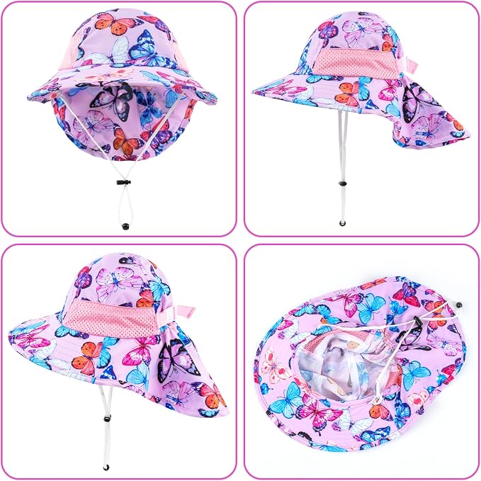 Toddler Baby Sun Hat Kids Summer Beach Essentials Adjustable Beach Hats - Image 5